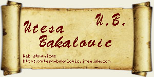 Uteša Bakalović vizit kartica